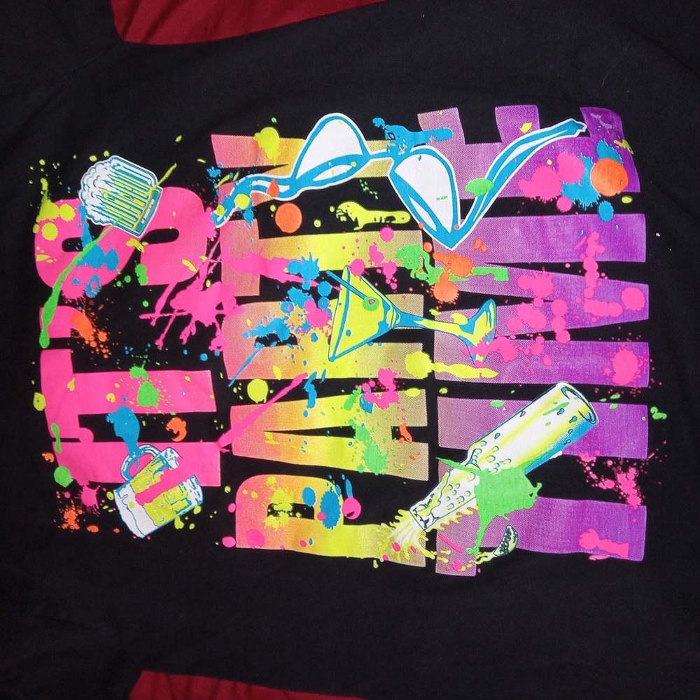 Surf Style Graphics Shirt Neon Bright Party Mens Size Small - Picture 12 of 13